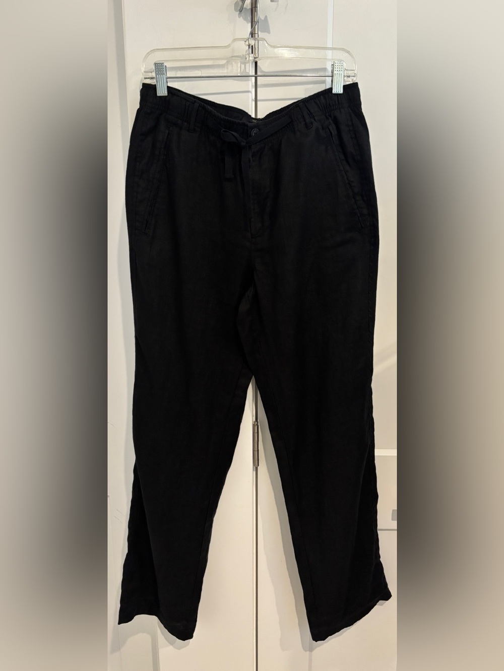 Club Room Luxury Black Wide Leg Linen Pants. Size S